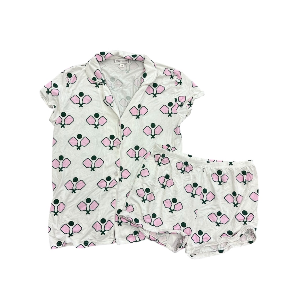 Toss Designs Pajama Set Dreamin' of Pickleball‎ 95% rayon 5% spandex Size Medium